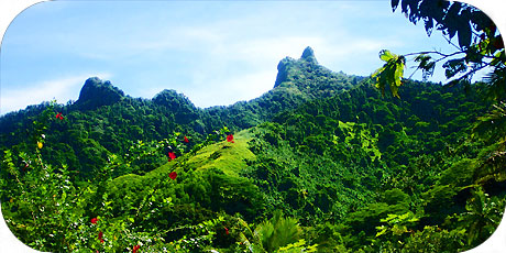 >>> a jagged peak inland at Matavera / photo &copy; cookislands.com